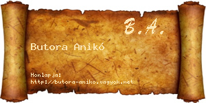 Butora Anikó névjegykártya